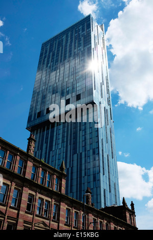 Il Beetham Tower Hotel Hilton di Deansgate Manchester REGNO UNITO Foto Stock