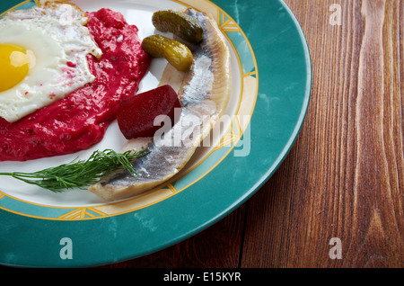 Labskaus - specialità culinaria dal nord della Germania e in particolare dalla città di Brema, Lubecca e Amburgo. Foto Stock