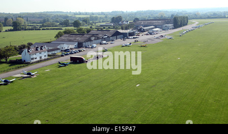 Vista aerea di Stapleford Airfield vicino Chigwell in Essex Foto Stock