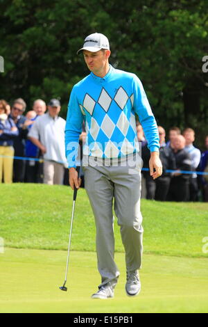 Wentworth, Surrey, Regno Unito. 23 Maggio, 2014. Le scene del secondo giorno del PGA Tour europeo la pietra miliare della BMW PGA Championship JUSTIN ROSE Credito: Motofoto/Alamy Live News Foto Stock