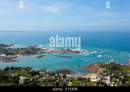 Il porto di Diben in Plougasnou (dipartimento di Finistère) : vista aerea Foto Stock