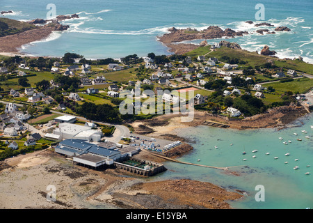 Il porto di Diben in Plougasnou (dipartimento di Finistère) : vista aerea Foto Stock