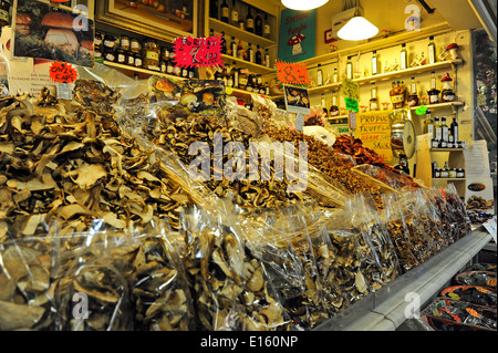 Funghi porcini, Mercato Centrale, Firenze, Toscana, Italia, Europa Foto Stock