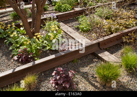 La linea alta ferrovia via Manhattan NYC US Foto Stock