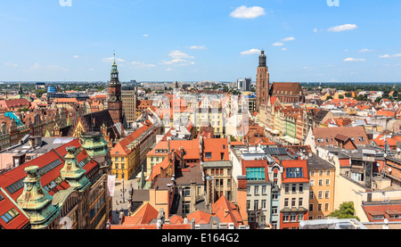 Wroclaw - Vista Città Vecchia Foto Stock