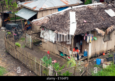 Alloggiamento del villaggio, Butuan, Filippine Foto Stock