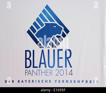 Monaco di Baviera, Germania. 23 Maggio, 2014. Il logo della TV bavarese award 2014, blue panther, è raffigurato prima della presentazione a Monaco di Baviera, Germania, il 23 maggio 2014. La Televisione Bavarese award nella forma di una pantera è presentato dal 1989. Foto: Ursula Dueren/dpa/Alamy Live News Foto Stock