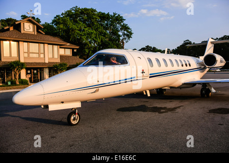 Lusso privato di velivoli a getto a Hilton Head Airport SC Foto Stock