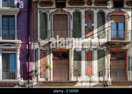 Vecchie case nella città di La Seu d'Urgell nella provincia di Lleida Catalogna Spagna Foto Stock