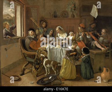 La famiglia allegra di Jan Havicksz Steen, 1668 Foto Stock