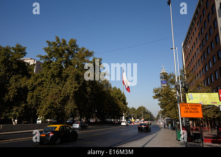 Avenida Libertador General bernado O'Higgins downtown Santiago del Cile Foto Stock