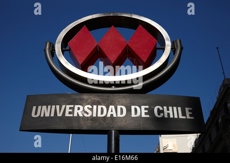 Universidad de Chile stazione della metropolitana il centro di Santiago del Cile Foto Stock