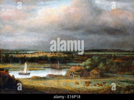 Ampio paesaggio fluviale da Philips Koninck, 1649 Foto Stock