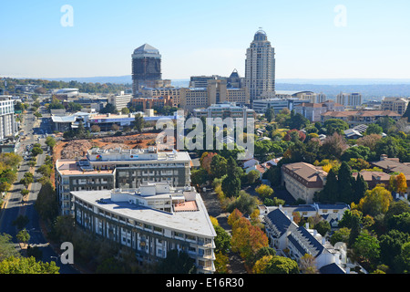 Vista aerea di Sandton dalla Hyundai palloncino elio, Sandton Johannesburg, provincia di Gauteng, Repubblica del Sud Africa Foto Stock