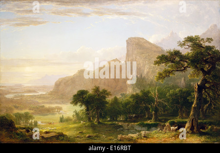 Scena di paesaggio da Thanatopsis Asher Brown Durand,1850, Hudson River School Foto Stock