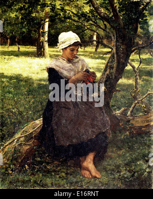 Una contadina di maglia da parte di Jules Breton Foto Stock