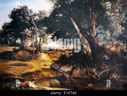 Foresta di Fontainebleau da Jean-Baptiste-Camille Corot, 1834 Foto Stock