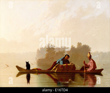 I commercianti di pellicce la discesa del Missouri da George Caleb Bingham 1845 Foto Stock