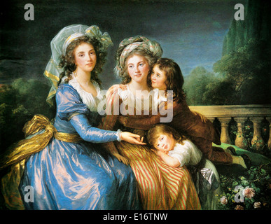 La Marquise de Pezay e la Marquise de Rougé con i suoi figli Alexis e Adrien, 1787 - da Élisabeth-Louise Vigée Le Brun Foto Stock