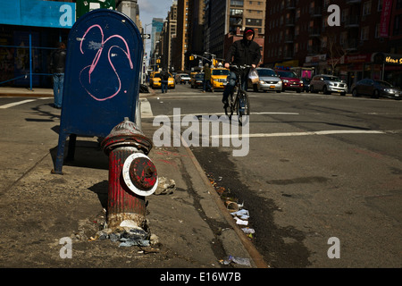 Caduto idrante, New York, NY, USA Foto Stock