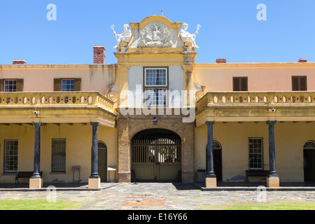Vista interna dell'ingresso al Castello di Buona Speranza a Cape Town, Sud Africa Foto Stock