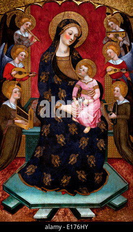 Vergine degli Angeli ( Cattedrale di Tortosa 1380) Pere Serra Barcellona medievale 1357-1408 Arte Gotica Spagna - Spagnolo Foto Stock