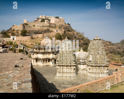 N9652 India Rajasthan, Rajsamand, Kumbhalgarh Fort, Parsvanatha tempio Foto Stock