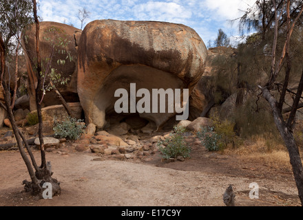 Hippo's Yawn Rock vicino Hyden in Australia Occidentale Foto Stock