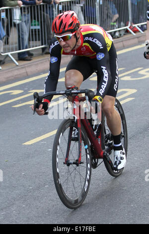 Nottingham, Regno Unito. 25 Maggio, 2014. Morgan Kneisky in azione durante la mens Elite gara del 2014 gara di latte. Credito: Azione Sport Plus/Alamy Live News Foto Stock