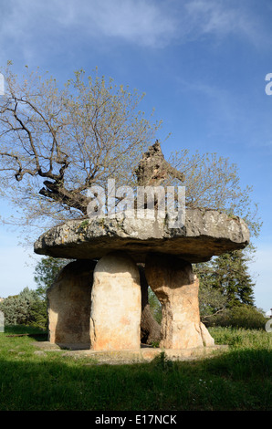 Dolmen o tomba megalitica noto come Pierre de la fée o Pietra di fata Draguignan Provence Francia Foto Stock