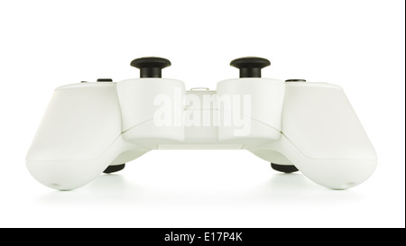 Grigio ceramica gamepad, isolati su sfondo bianco Foto Stock