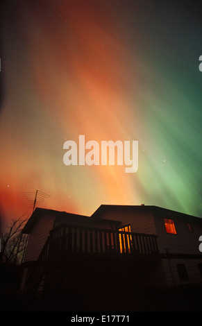Marzo 30, 2001 Grande Aurora, visto in tutto il Nord America presi da casa nel sud di Alberta, Canada Foto Stock