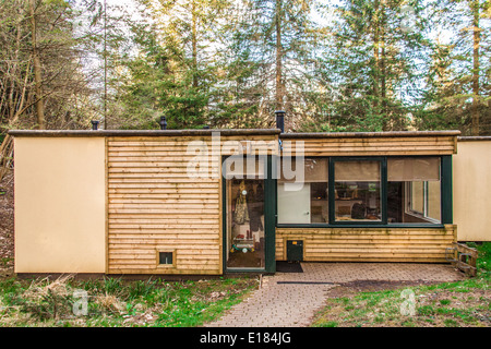 Woodland Lodges a Center Parcs La Foresta di Longleat, Wiltshire, Inghilterra, Regno Unito. Foto Stock