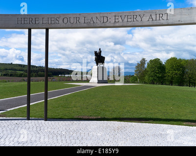 Dh Campo di Battaglia di Bannockburn sito BANNOCKBURN STIRLINGSHIRE campo di battaglia monumento e Robert the Bruce statua Scozia Scotland Foto Stock