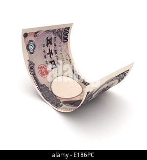 Raggomitolati Yen giapponese (isolato con percorso di clipping) Foto Stock