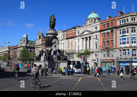 Irlanda, Dublino, O'Connell Street, Daniel O'Connel statua, Foto Stock