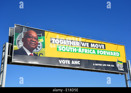 Voto ANC cartellone pubblicitario da East Rand Mall, Boksburg, East Rand, provincia di Gauteng, Repubblica del Sud Africa Foto Stock