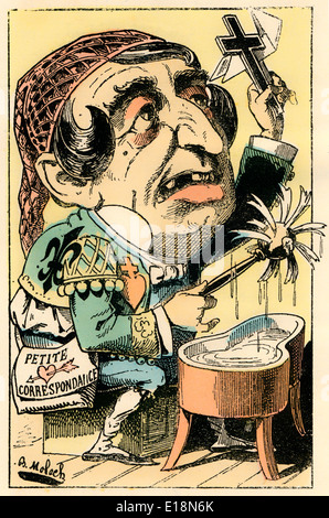 Quotidiano francese Le Figaro, personificata come FIGARO, caricatura politica, 1882, da Alphonse Hector Colomb pseudonimo B. Molo Foto Stock