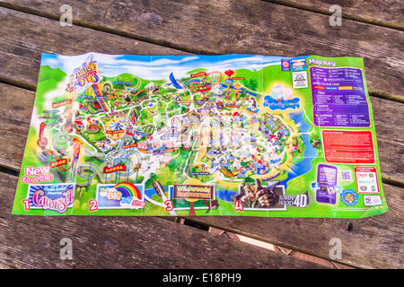 Mappa di Paultons Park, Southampton, Inghilterra, Regno Unito. Foto Stock