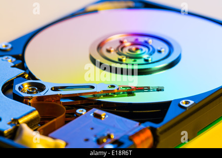 Aprire il dispositivo hdd close up Foto Stock