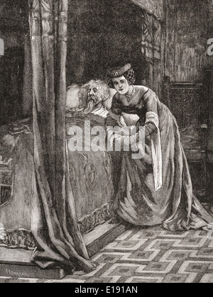 Alice ferrers al capezzale di Edward iii. Foto Stock