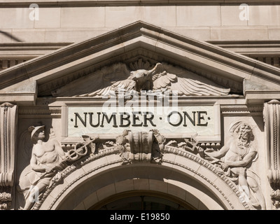 Il numero uno di Broadway, la parte inferiore di Manhattan, New York Foto Stock