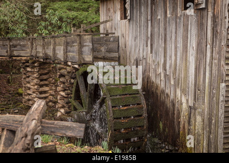 Cavo di John Grist Mill è raffigurato in Cades Cove area del Parco Nazionale di Great Smoky Mountains in Tennessee Foto Stock