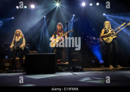 Milano Italia. Il 26 maggio 2014. STEVE HACKETT ex chitarrista Genesis si esibisce dal vivo presso il Teatro lineare4Ciak durante il 'Genesis Extended 2014 World Tour' Foto Stock