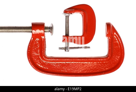 Girato a colori con due morse rosso isolato su bianco. Foto Stock