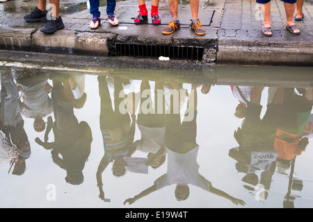 Anti colpo di dimostrazione, Bangkok, Thailandia Foto Stock