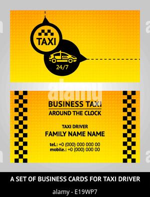 Business cards taxi, illustrazione vettoriale modello 10eps Illustrazione Vettoriale