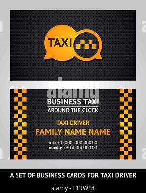 Business cards taxi, illustrazione vettoriale modello 10eps Illustrazione Vettoriale