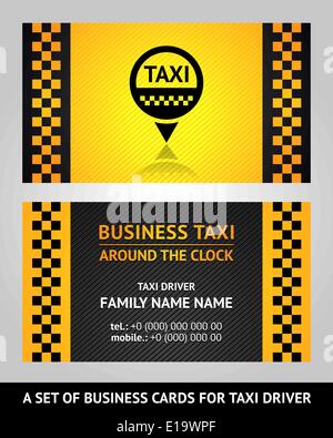 Business cards taxi, illustrazione vettoriale modello 10eps Illustrazione Vettoriale