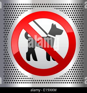 Simbolo cane su un materiale metallico lamiera forata di acciaio inossidabile Illustrazione Vettoriale